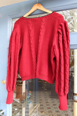 Upcycled Vintage Wool Puff Sleeve Cardigan knitwear from MPIRA