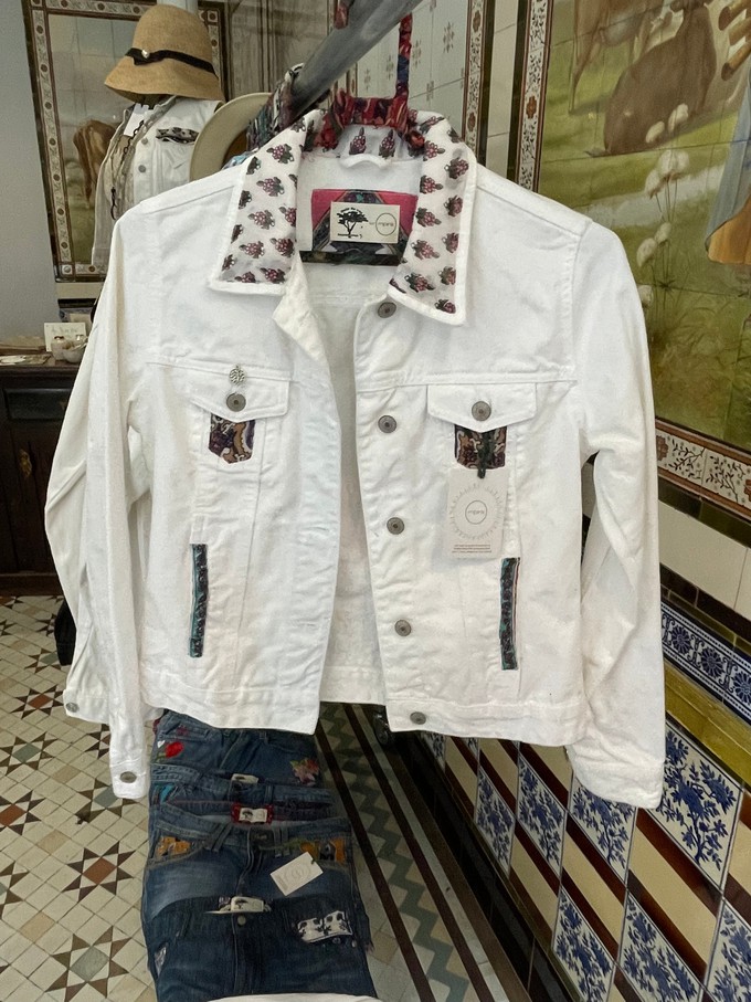 Upcycled White Denim Jacket from MPIRA