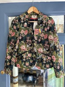 Floral Upcycled Tapestry Jacket Blazer via MPIRA