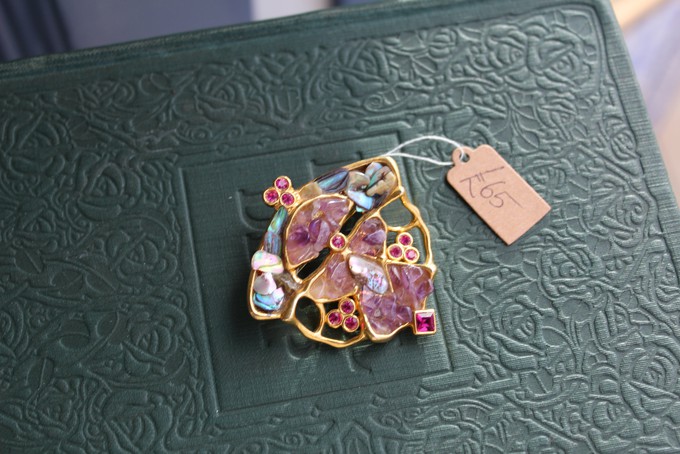 Gold Plated Gemstone Brooch from MPIRA