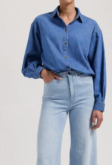 Reese Denim Shirt - Medium Stone via Mud Jeans