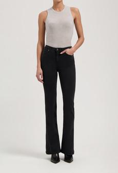 Isy High Flared - Stone Black via Mud Jeans