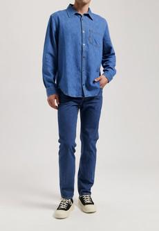 John Mid Straight - Medium Stone via Mud Jeans