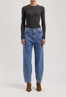 Brooke High Barrel - Stone Vintage via Mud Jeans