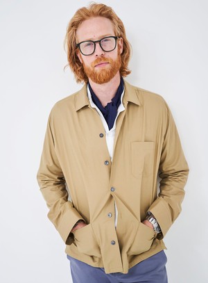 Regenerative Cotton Khaki Shirt Jacket from Neem London