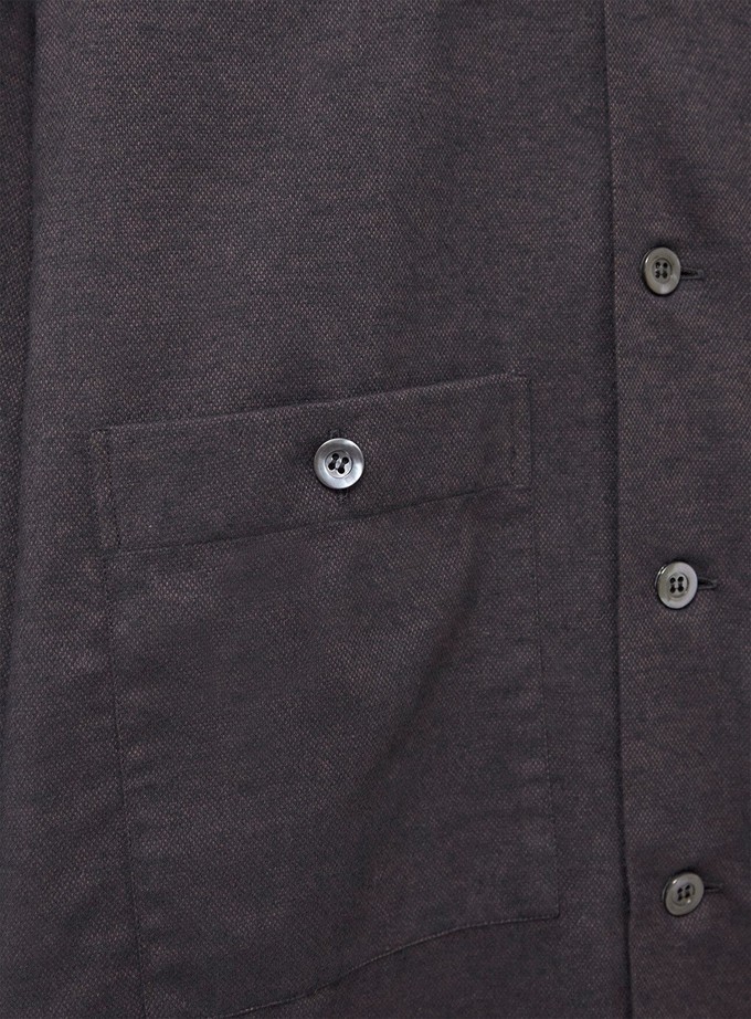 Recycled Italian Chocolate Flannel Double Pocket Overshirt from Neem London