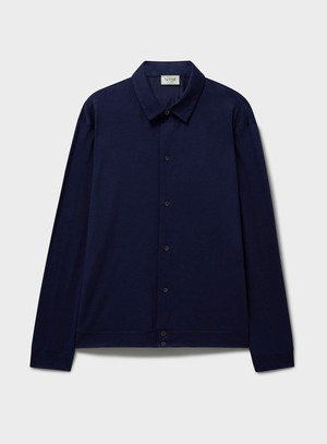 ZQ Merino Wool Jersey Steel Blue Overshirt from Neem London