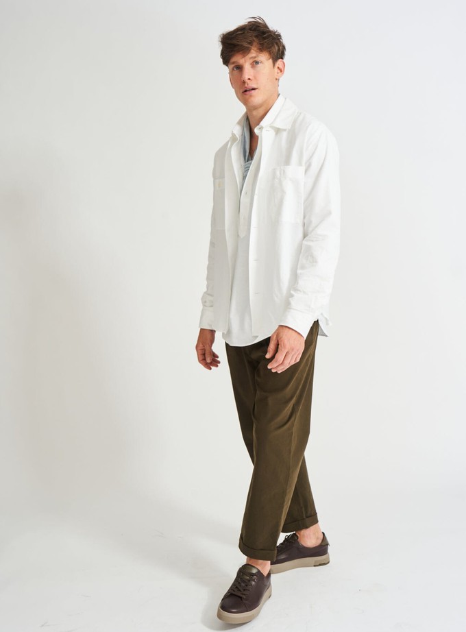 Recycled Italian Rigenerato White Double Pocket Shirt from Neem London