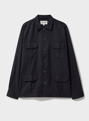 Regenerative Cotton Flannel Black OverShirt from Neem London