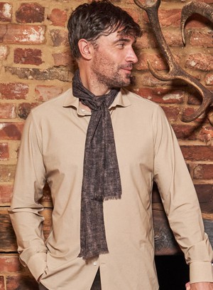 Recycled Italian Oatmeal Cut Away Comfort Shirt from Neem London