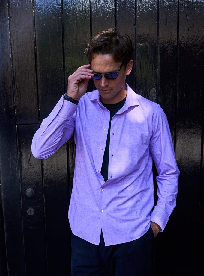 Recycled Italian Lilac Cut Away Comfort Shirt from Neem London