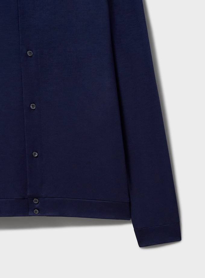 ZQ Merino Wool Jersey Steel Blue Overshirt from Neem London