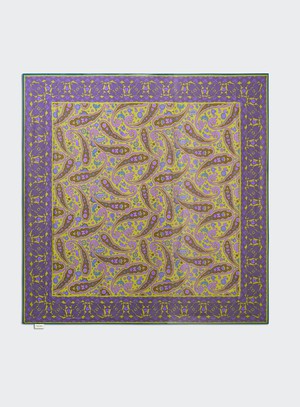 Biodegradable Italian Tencel Burgundy and Gold Paisley Flamboyant Scarf from Neem London