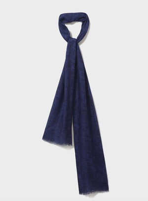 Italian Tencel Biodegradable Blue Semi-Plain Scarf from Neem London