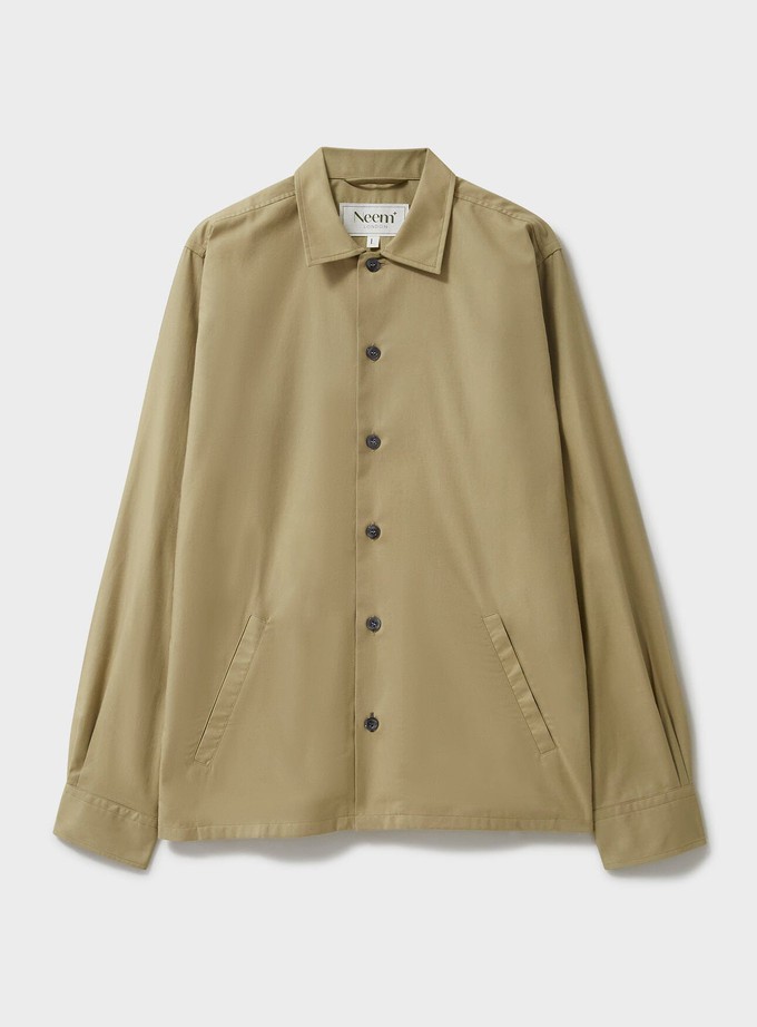 Regenerative Cotton Twill Khaki St James Overshirt from Neem London