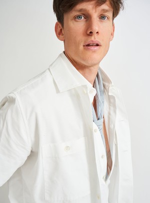 Recycled Italian Rigenerato White Double Pocket Shirt from Neem London