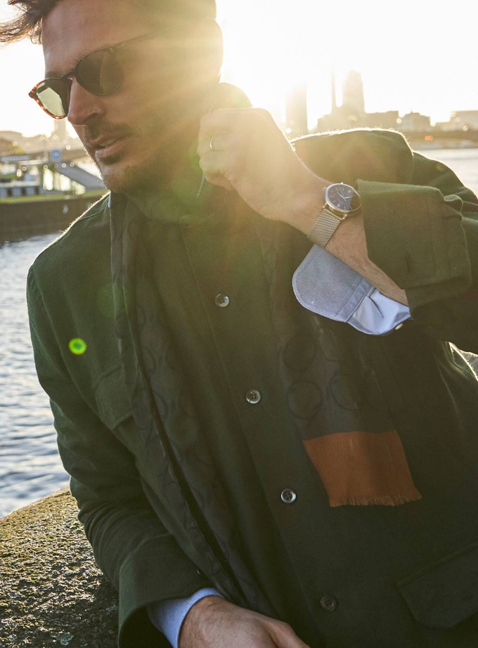 Recycled Italian Flannel Neem Green OverShirt from Neem London