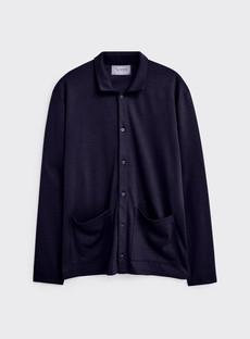 ZQ Merino 120s Neem Navy Jersey Cardigan via Neem London