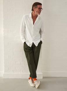 Recycled Italian White Cut Away Comfort Shirt via Neem London