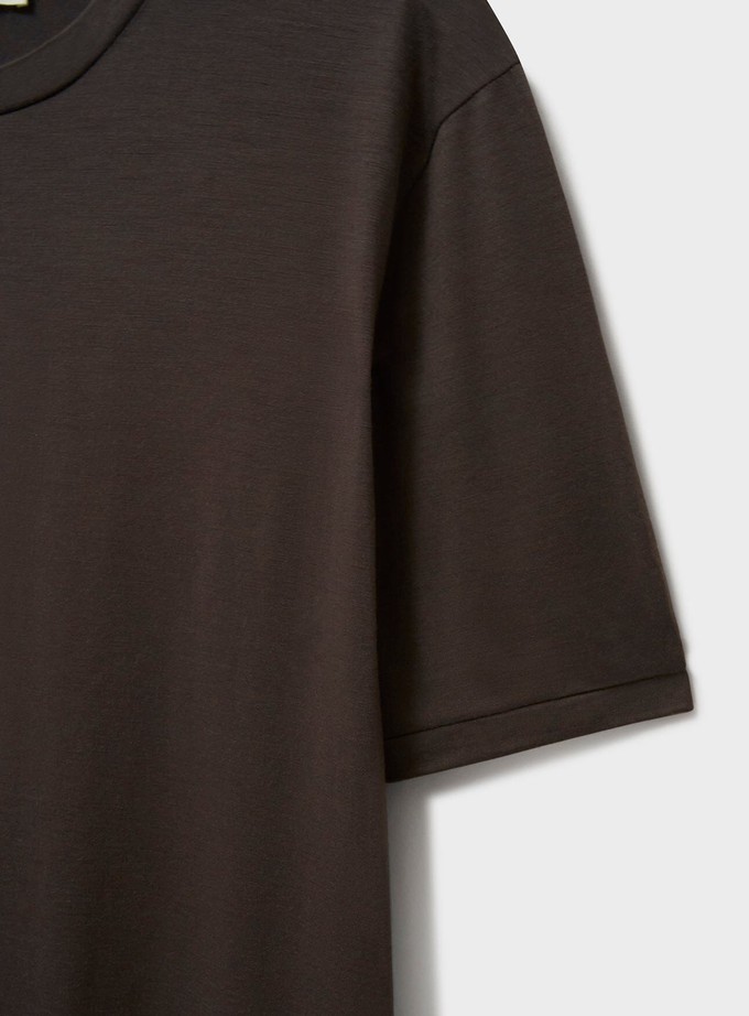 ZQ Merino Wool Jersey Chocolate T-Shirt from Neem London