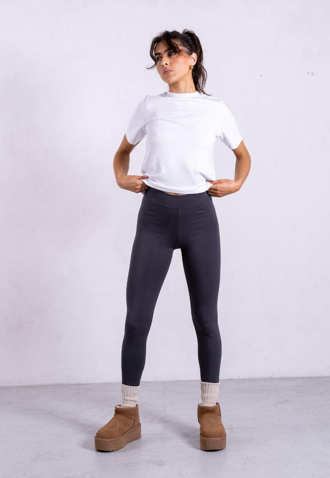 Organic Cotton Leggings, Charcoal from Not Basics