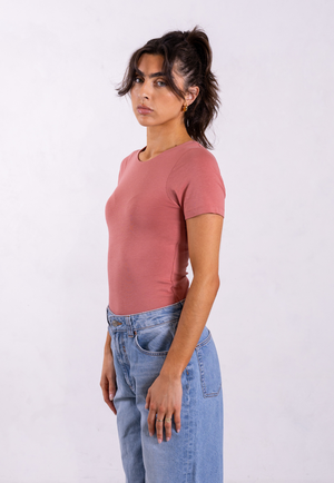 Organic Cotton Crew T-Shirt, Pink Rose from Not Basics