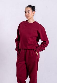 Organic Cotton Sweatshirt, Ruby Wine via Not Basics