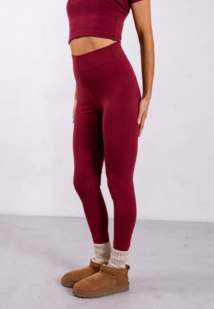 Organic Cotton Leggings, Ruby Wine from Not Basics