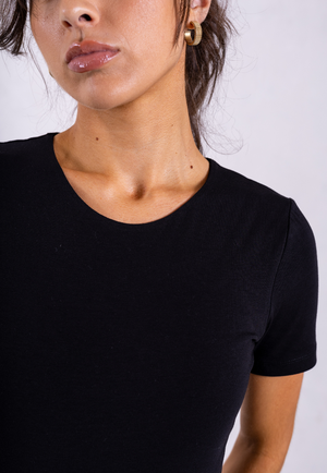 Organic Cotton Crew Bodysuit, Black from Not Basics