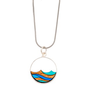 Ocean Recycled Wood Silver Necklace from Paguro Upcycle