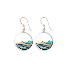 Ocean Eco-friendly Recycled Wood Silver Earrings via Paguro Upcycle