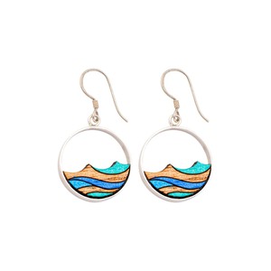 Ocean Eco-friendly Recycled Wood Silver Earrings from Paguro Upcycle