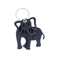 Jumbo 3D Recycled Rubber Elephant Vegan Keyring via Paguro Upcycle