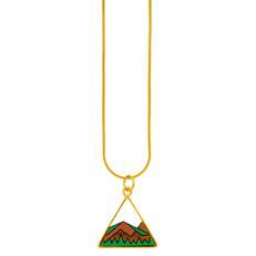 Hill Eco-friendly Recycled Wood Gold Necklace via Paguro Upcycle