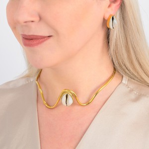 Cowrie Shell Recycled Brass Earrings from Paguro Upcycle