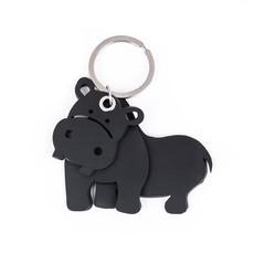 Hippo 3D Recycled Rubber Vegan Keyring via Paguro Upcycle
