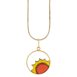 Sunshine Recycled Wood Gold Necklace from Paguro Upcycle