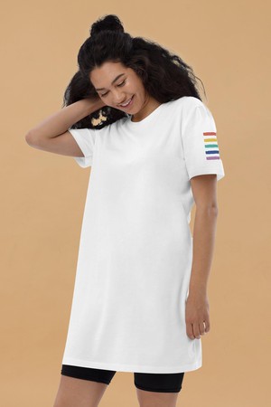 Rainbow Sleeve T-Shirt Dress from Pitod