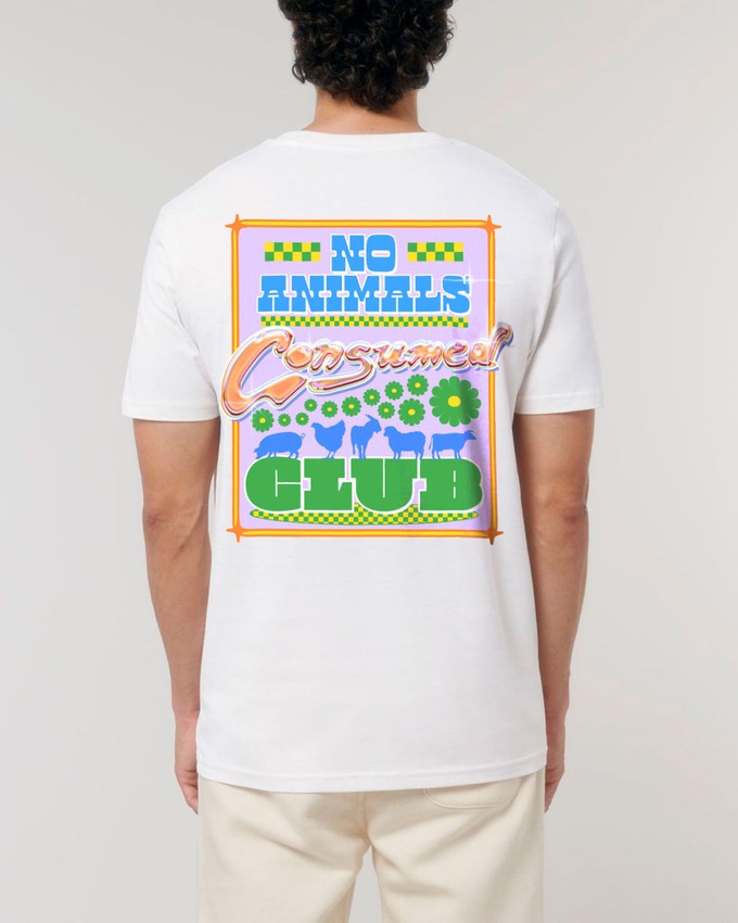 No Animals Consumed Club Tee - White from Plant Faced Clothing