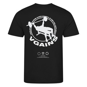 VGAINS Emblem Recycled Cool Training Tee Mens - Black from Plant Faced Clothing