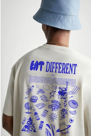 Eat Different - White T-Shirt from Plant Faced Clothing