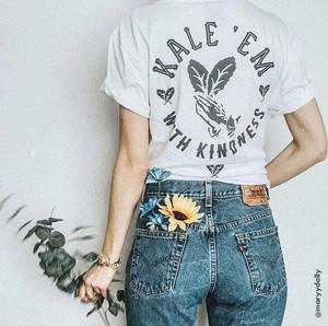 Kale 'Em With Kindness - White T-Shirt from Plant Faced Clothing