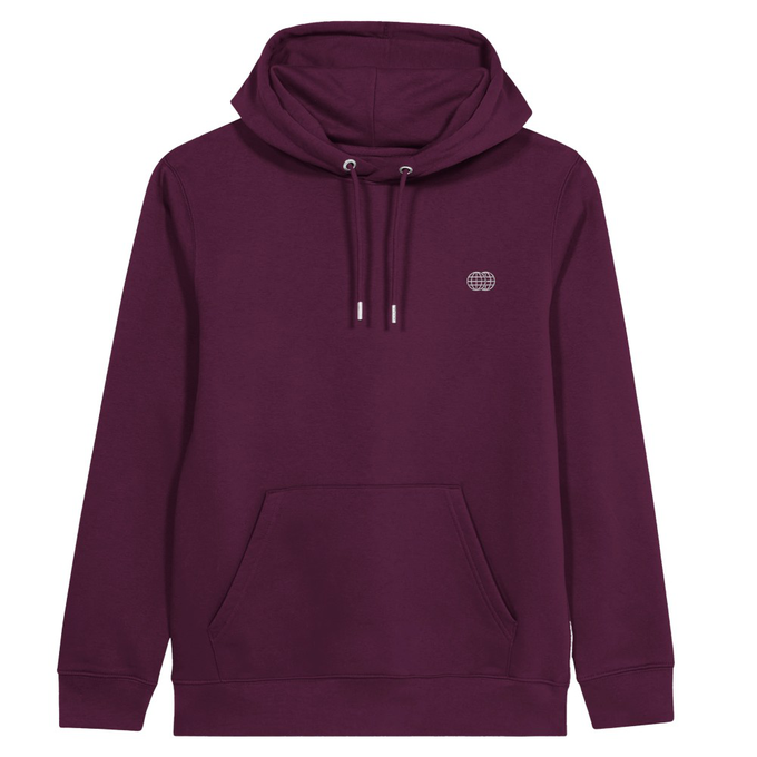 Basic Hoodie Embroidered Maroon from Pure Ecosentials