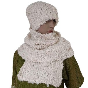 Scarf and Hat Boucle Natural - Handmade, Stylish and Warm from Quetzal Artisan