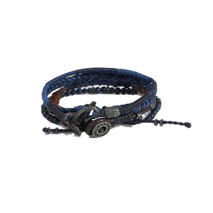 Bracelet Earth Blue - For Men - Beautiful and Fairtrade from Quetzal Artisan