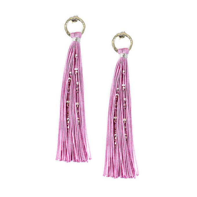 Tassel Earrings Lavender - Handmade - Beautiful and Fair from Quetzal Artisan