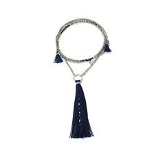 Tassel Necklace Navy Blue - Handmade, Stylish and Fairtrade via Quetzal Artisan