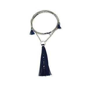 Tassel Necklace Navy Blue - Handmade, Stylish and Fairtrade from Quetzal Artisan