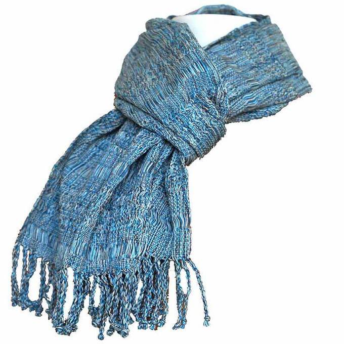 Scarf Aquamarine - Natural Dyes - Ecofriendly & Fairtrade from Quetzal Artisan