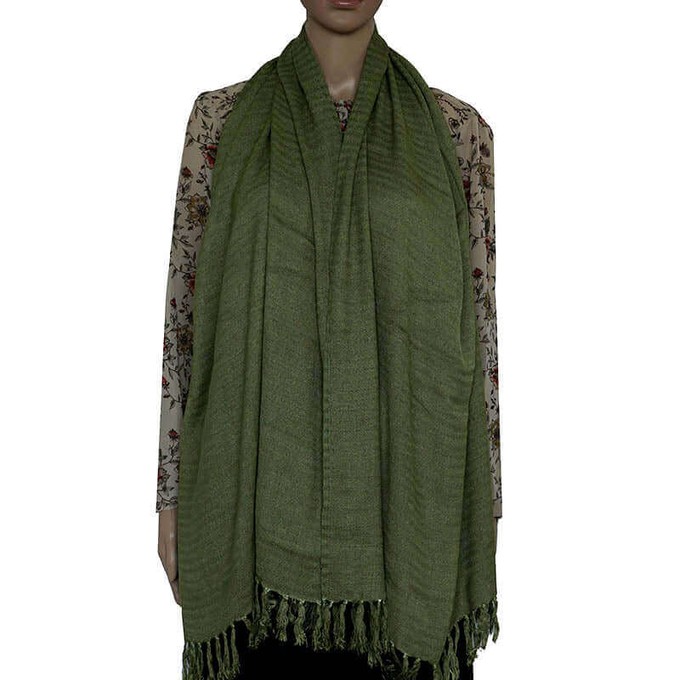 Shawl Green Olive - Natural Dyes - Ecofriendly and Fairtrade from Quetzal Artisan